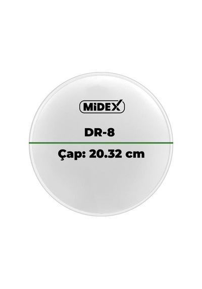 Midex Dr-8wh Beyaz Renk 8 İnç Bateri Davul Tom Derisi Drumhead 8'' İnch 20.32 Cm