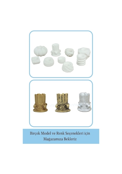 Mumluk Şamdan Tealight Mum Uyumlu Tarihi Sütun Model - Beyaz