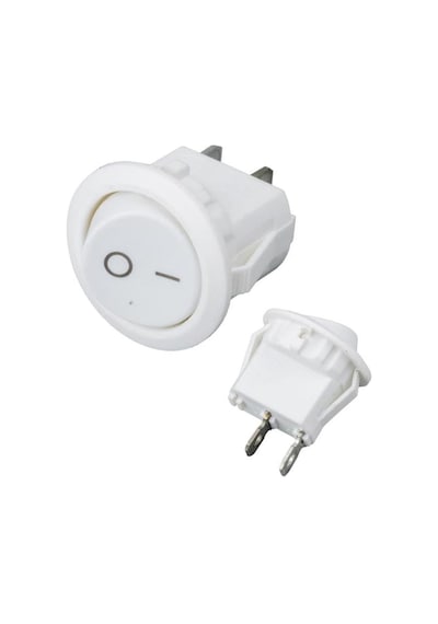 Ayt Mini Yuvarlak Işıksız On Off Beyaz Anahtar Aç Kapa Düğme Buton Ic-134e
