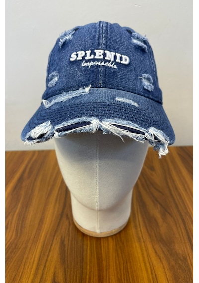 Jean Denim Kot Kumaş Vintage Unisex Cap Şapka Lacivert