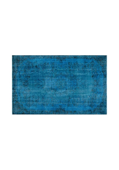 El Dokuması Vintage Yün-pamuk Turkuaz Halı 27519 166 X 262 Cm