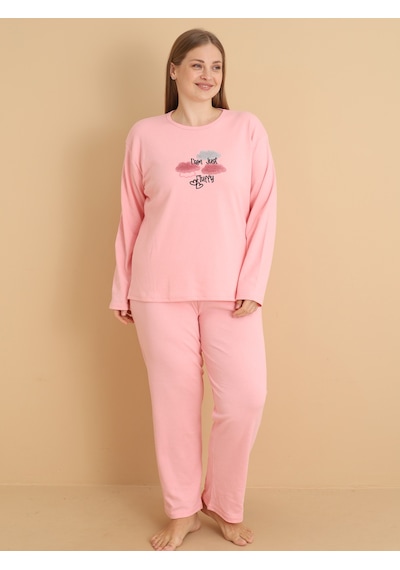 Wordex Fawn 1108 İnterlok Büyük Beden Bulut Desenli Kışlık Ev Kadın Pijama Takımı Soft Pembe Wordex Fawn 1108 İnterlok Büyük Beden Bulut Desenli Kışlık Ev Kadın Pijama Takımı Soft Pembe