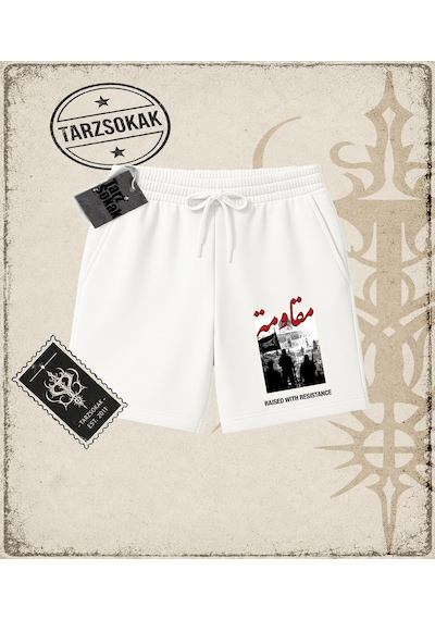 Tarzsokak Gotik & Grunge Streetwear Freedom Unisex Şort Beyaz