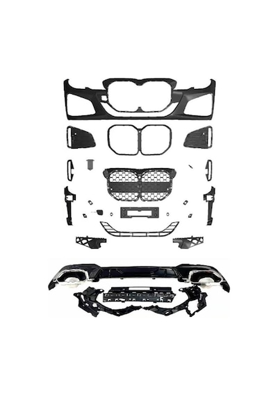 BMW 3 Serisi İçin Uyumlu G20 İçin G22 Dönüşüm Body Kit Piano Black Çerçeveli 2020+