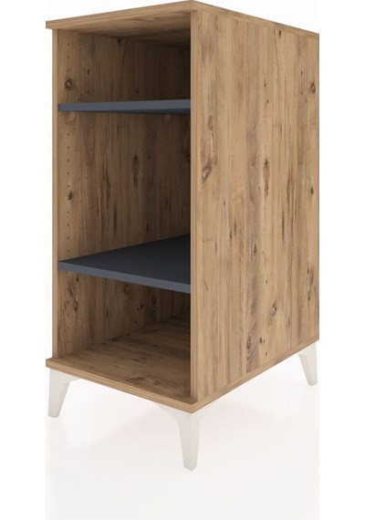 Kronos Komodin 2 Raflı 44x59x96 Çam-antrasit Atlas Çam