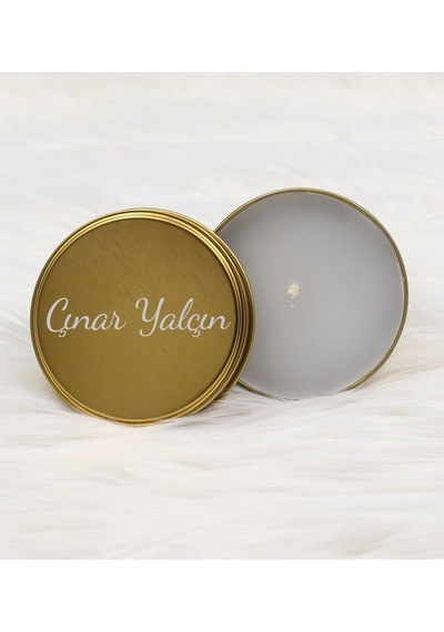 Kişiye Özel Füme Dolma Kalem & Gold Metal Kutulu Mum Hediye Seti