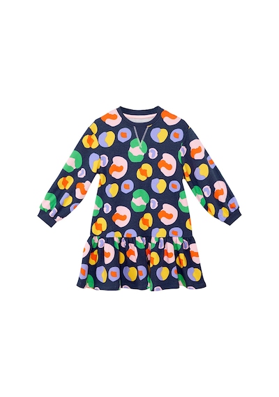 Denokids Mshb&g Renkli Çiçekli Kız Çocuk Lacivert Elbise Çok Renkli