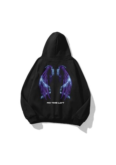 Tarzsokak Unisex No Time Left Sweatshirt Hoodie Siyah