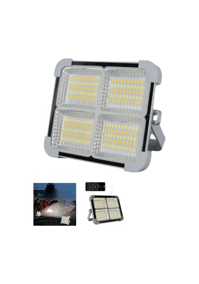 Seyyar Solar Led Projektör Gri Renk Cata 200w Güneş Enerjili Portatif Led Işık Taşınabilir Sokak Aydınlatması I