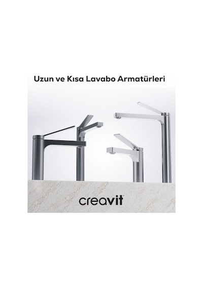 Creavit Ondea Uzun Lavabo Armatürü Krom