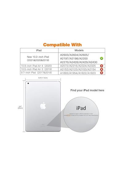 Apple Uyumlu   iPad  8. Ve 9. Nesil 2020 /2021 10.2 Inç Tablet Flip Smart Standlı Akıllı Kılıf Smart Cover