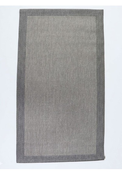 Derin Sisal Gri Bordürlü Açık Gri Jüt Sisal Dekoratif Kaymaz Taban Yıkanabilir Halı St08-1046 Renkli