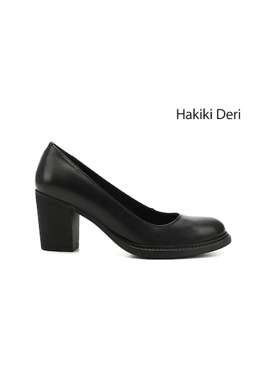 Gönderi(R) Gönderi R Kadın Siyah Orta Kalın Topuklu Hakiki Deri Ayakkabı Gdza13424336 siyah