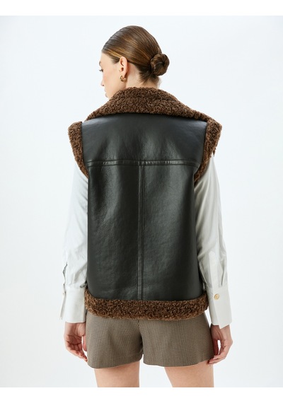 Koton Kolsuz Fermuarlı Yakası Ve Astarı Peluş Suni Deri Oversize Biker Yelek Siyah 5wak20195ew Siyah Koton Kolsuz Fermuarlı Yakası Ve Astarı Peluş Suni Deri Oversize Biker Yelek Siyah 5wak20195ew Siyah