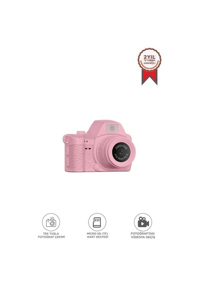 Torima Dijital Fotoğraf Makineleri Video Mini Kamera 2k Video 128gb Destekli Cmr42 Pembe