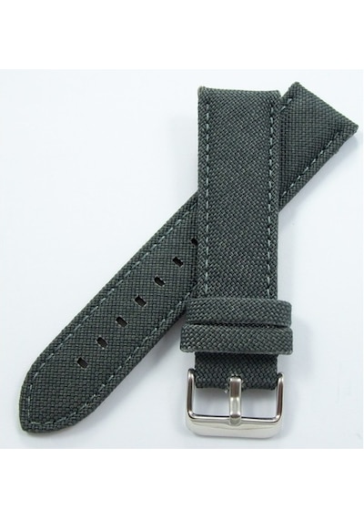 Bizon Koyu Gri Kumaş Saat Kordonu 20Mm Dokuma Spor Perlon Kayışı