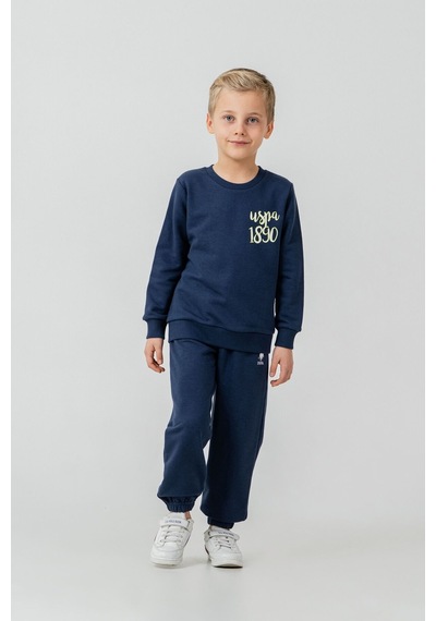 U.S. Polo Assn. Erkek Çocuk Baskılı Mavi Uzun Kol Eşofman Takımı Us2619-c-v1 Us2619-c-v1