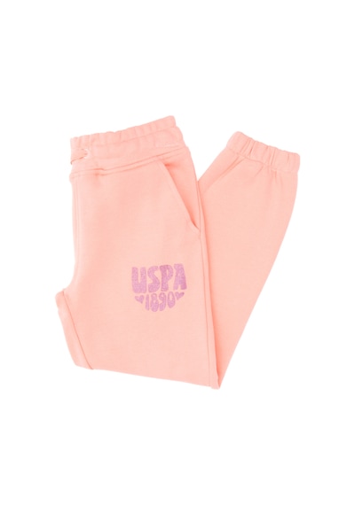 U.S. Polo Assn. Kız Çocuk Neon Pembe Simli Baskı Detaylı Jogger Eşofman Altı 50316849-VR105