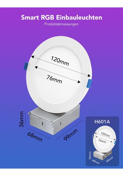Govee Smart Led Gömme Spot Işıklar 11w, Rgbww Gömme Işıklar 120 Mm Kısılabilir, Matter Ve Alexa 850lm İle Uyumlu Ultra Düz Tavan Spotları, Banyo, Mutfak, Oturma Odası İçin Gömme Spotlar, 4'lü Paket Siyah