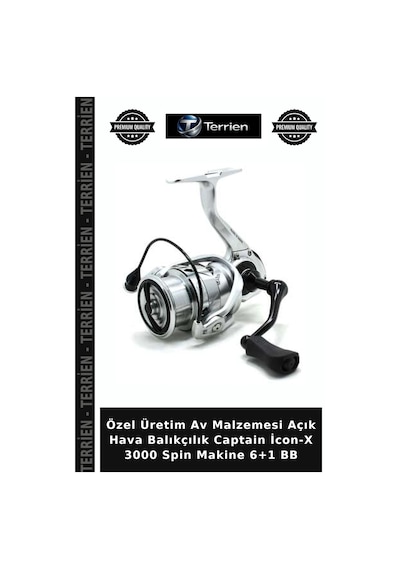 Özel Üretim Av Malzemesi Açık Hava Balıkçılık Captain İcon-x 3000 Spin Makine 6+1 Bb Standart
