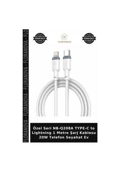 Özel Seri Nb-q208a Type-c To Lightning 1 Metre Şarj Kablosu 20w Telefon Seyahat Ev