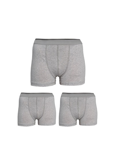 Belifanti Collection Erkek Pamuklu 3'lü Gri Atlet Ve 3'lü Gri Boxer 6 Parça Set