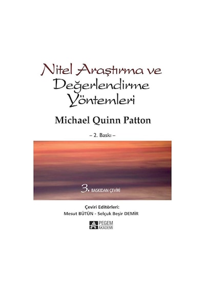 Pegem Akademi Yayıncılık - Nitel Araştırma ve Değerlendirme Yöntemleri