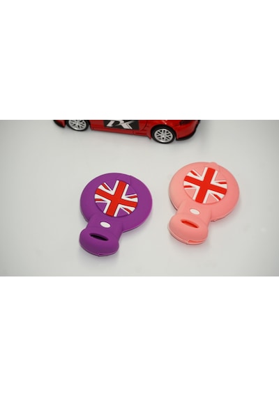 Mini Cooper Uyumlu Clubman Countryman R56 Silikon Anahtar Pembe Mor Kılı