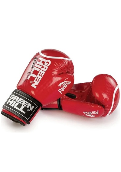 Green Hill Panther Carbon Deri Boks Ve Kick-boks Eldiveni Kırmızı