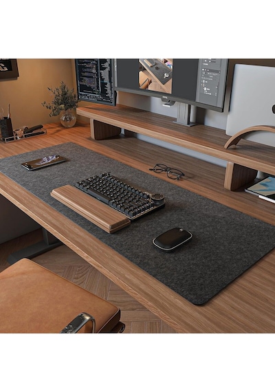 Çalışma Masası Düzenleyici Keçe Bilgisayar Mouse Pedi Masa Üstü Düzenleyici Mat 90x33 Cm