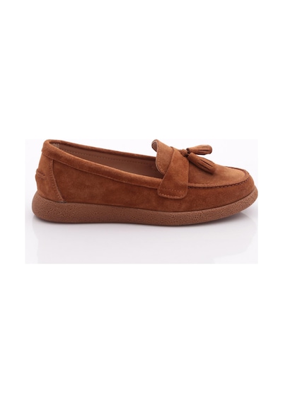 Dgn Ml5604-1 Kadin Loafer Ayakkabi Taba Süet