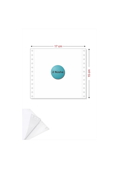 6x17 Kantar Fişi 2 Nüsha 2000 Adet , Beyaz Otokopili Sürekli Form 6''x17 Cm