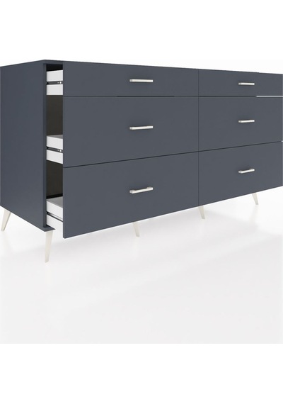 Kronos Konsol 6 Çekmeceli 176x59x99 Antrasit-antrasit Antrasit-antrasit