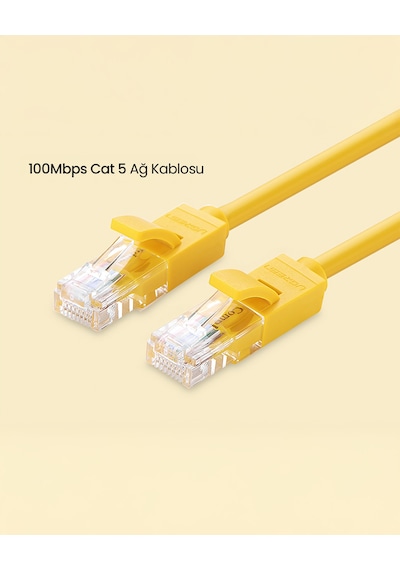 Ugreen Cat5e Ethernet Kablosu, 2 Metre, Sarı, 11231