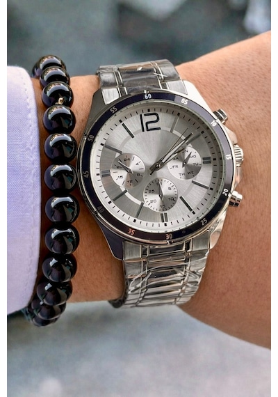 Premium Lüks Exclusive Tasarım Özel Üretim Metal Kordon Erkek Kol Saati-bileklik Hediyeli Gümüş
