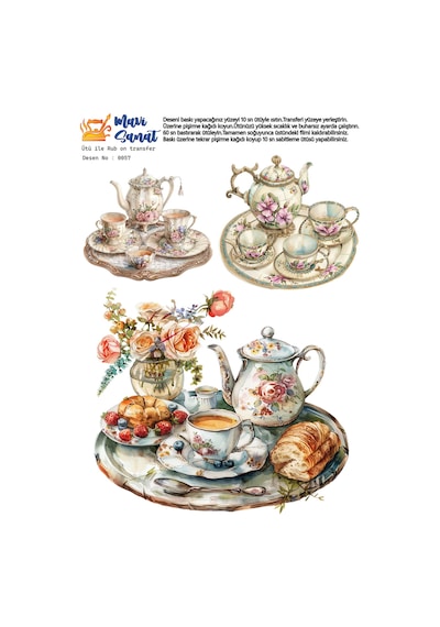 Mavi Sanat Ütü İle Rub On Transfer Kağıdı A4 Model No: 0057