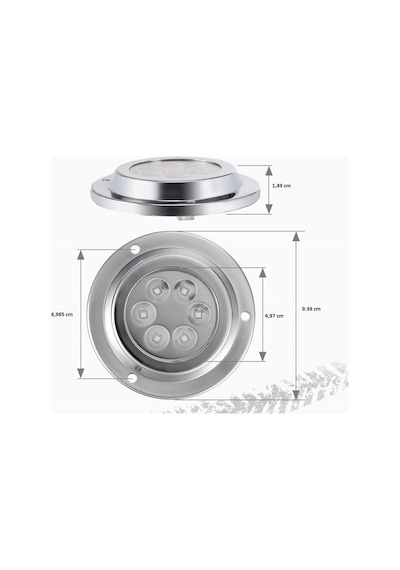 Su Altı Lambası 6 Ledli Yuvarlak 12-30V Mavi