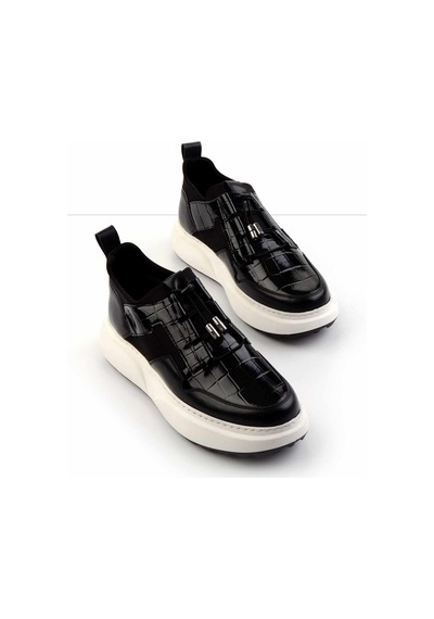 Bambi Siyah Siyah Leather Erkek Sneaker E01194010203 Siyah