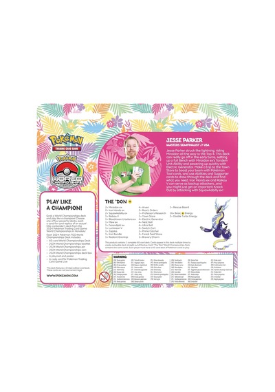 Pokemon Tcg 2024 World Championships Jesse Parker Destesi 60 Kart Pin Coin Playmat Seti Koleksiyonlu