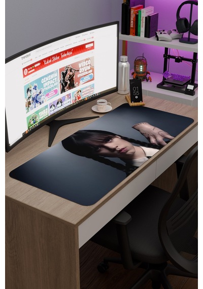 Wednesday 2 V4 90x40 Xxl Gaming Kauçuk Kaymaz Taban Mouse Pad Fare Altlığı