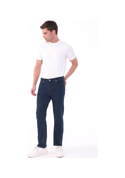 Blayn Jeans Erkek Tint Efekt Diz İzi Yapmayan Pamuklu Esnek Denim Jean Kot Pantolon Regular Kalıp Petrol Mavisi