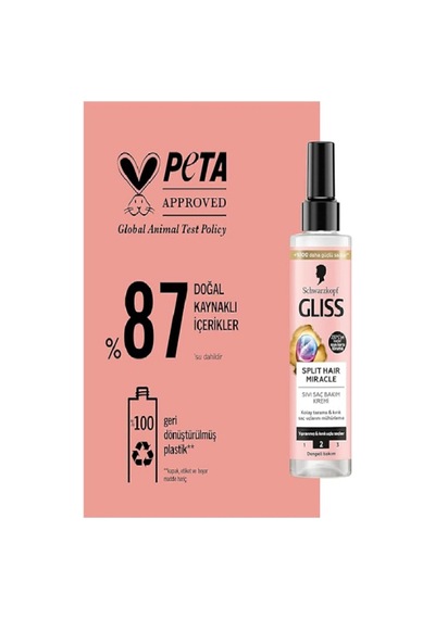Split Hair Miracle İyonik Kompleks Kırık Uçları Mühürleyen Saç Bakım Kremi 200ml Yıpranmış Saçlar