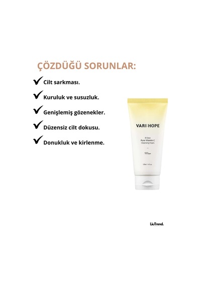Varı Hope Varı:hope 8 Days Pure Vitamin C Cleansing Foam 120 Ml C Vitamini İçeren Temizleme Köpüğü