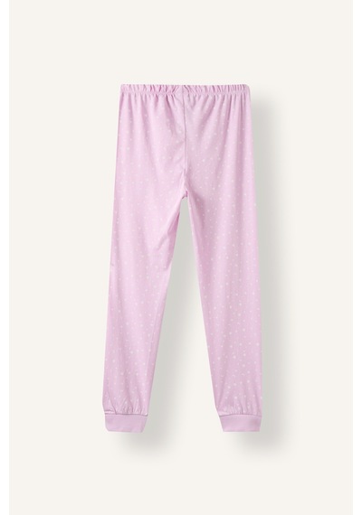 Defacto Baskılı Uzun Kollu Üst Lastikli Paça Alt 2li Pijama Takımı Kız Çocuk I3894a826auer105 Ekru-er105