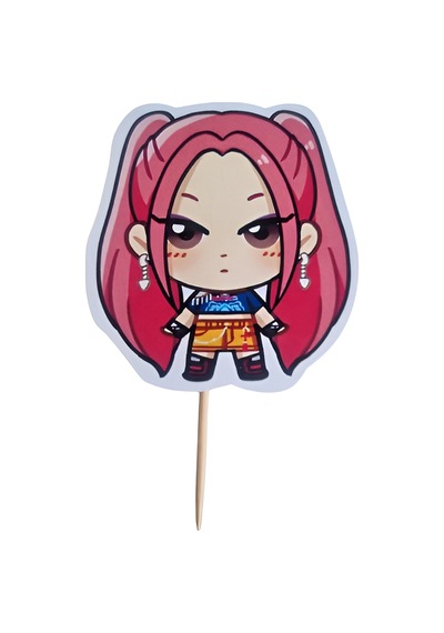 Lisanslı 10'lu Paket K-pop Huntrix Demon Hunters İblis Avcıları Kürdan Seti - Parti Ve Cupcake Süsü