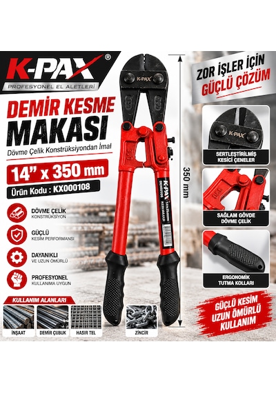 Demir Kesme Makası Dövme Çelik Konstrüksüyondan İmal 14 X 350 Mm 820 Gram Ürün Kodu :kx000108