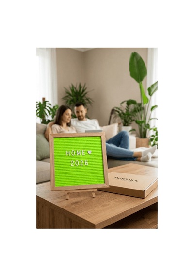 Ahşap Harfli Yazı Panosu 25,5x25,5 Cm Premium Gerçek Çam Çerçeve 340 Parça Harf Seti Standlı Duvara Asılabilir Keçe İçli Çok Renkli