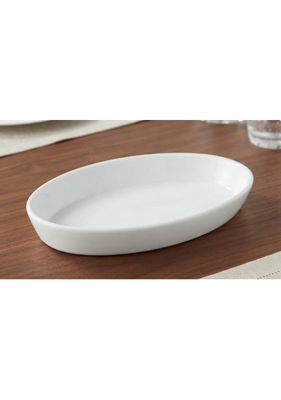 Lumina Oval Porselen Sunum Kabı / Servis Tabağı 19 12 Cm Beyaz