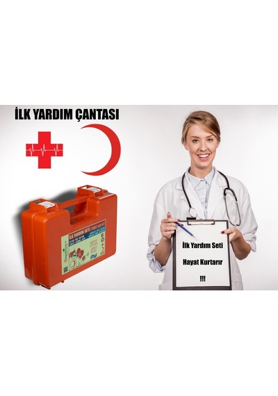 Ilk Yardım Seti Çantası Ecza Dolabı Yönetmeliğe Uygun Turuncu Çan N11.608