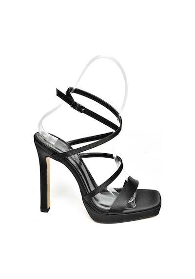 Fox Shoes S569615004 Siyah Kumaş Yüksek Topuklu Kadın Ayakkabı Siyah
